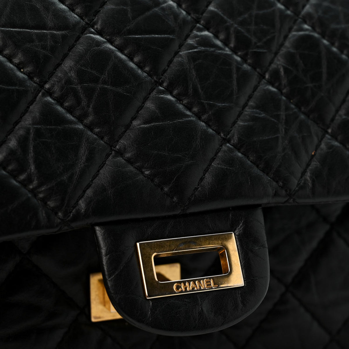 Aged Calfskin Quilted 2.55 Reissue 226 Flap Black