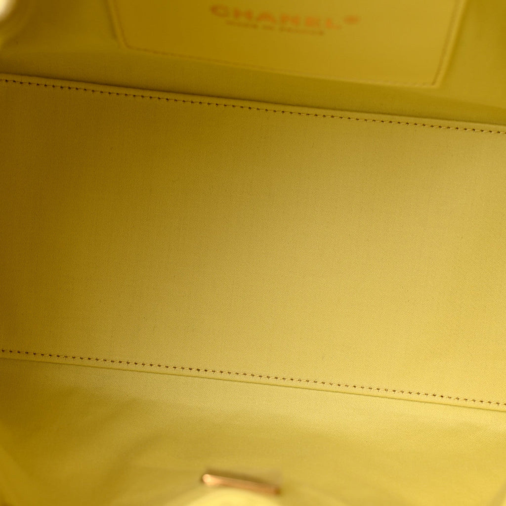 Caviar Quilted Small Chanel 25 Handbag Light Yellow