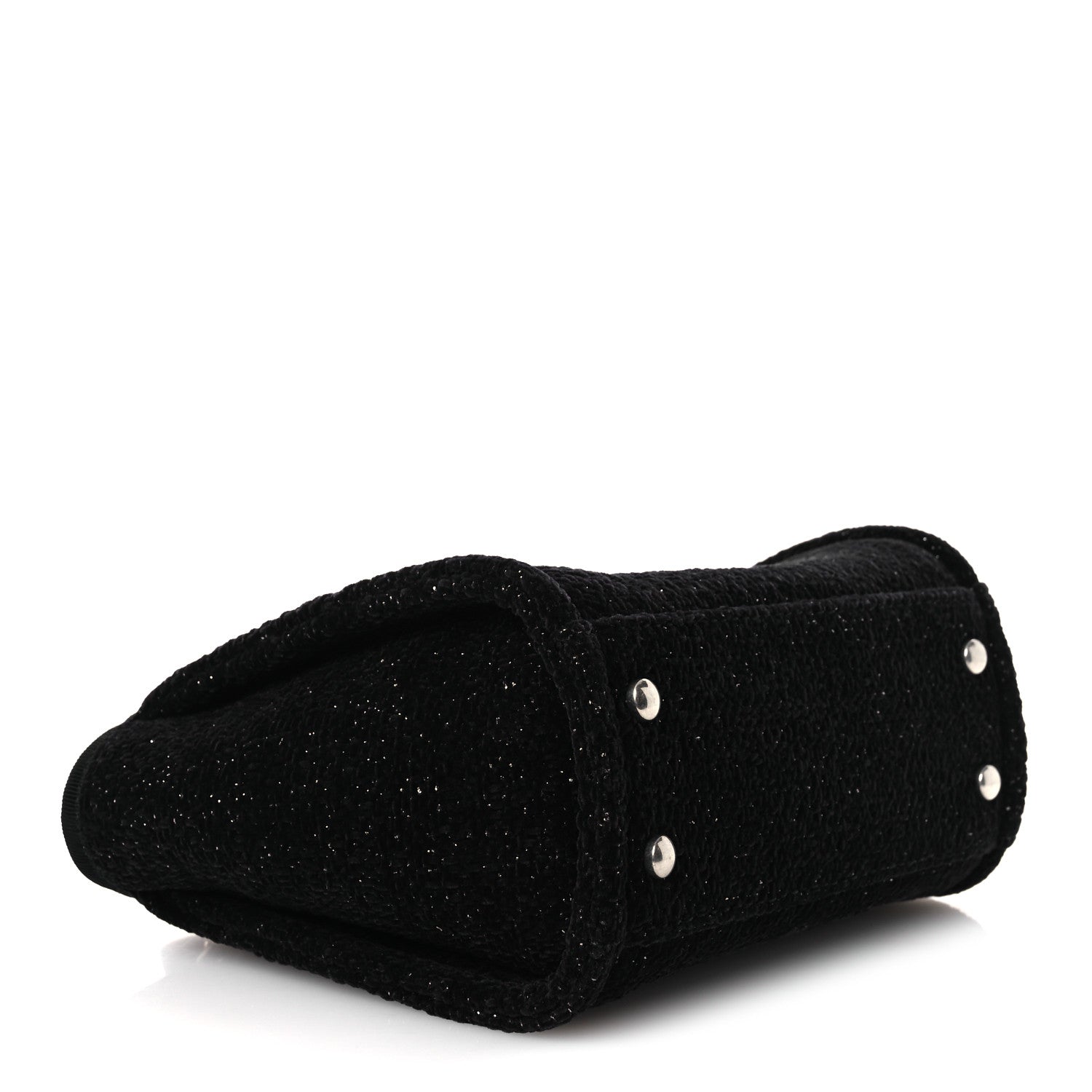 Lurex Canvas Mini Deauville Tote Black