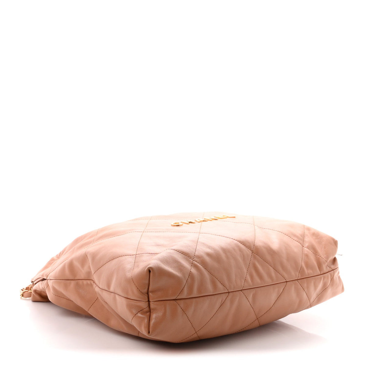 Shiny Calfskin Quilted Chanel 22 Camel