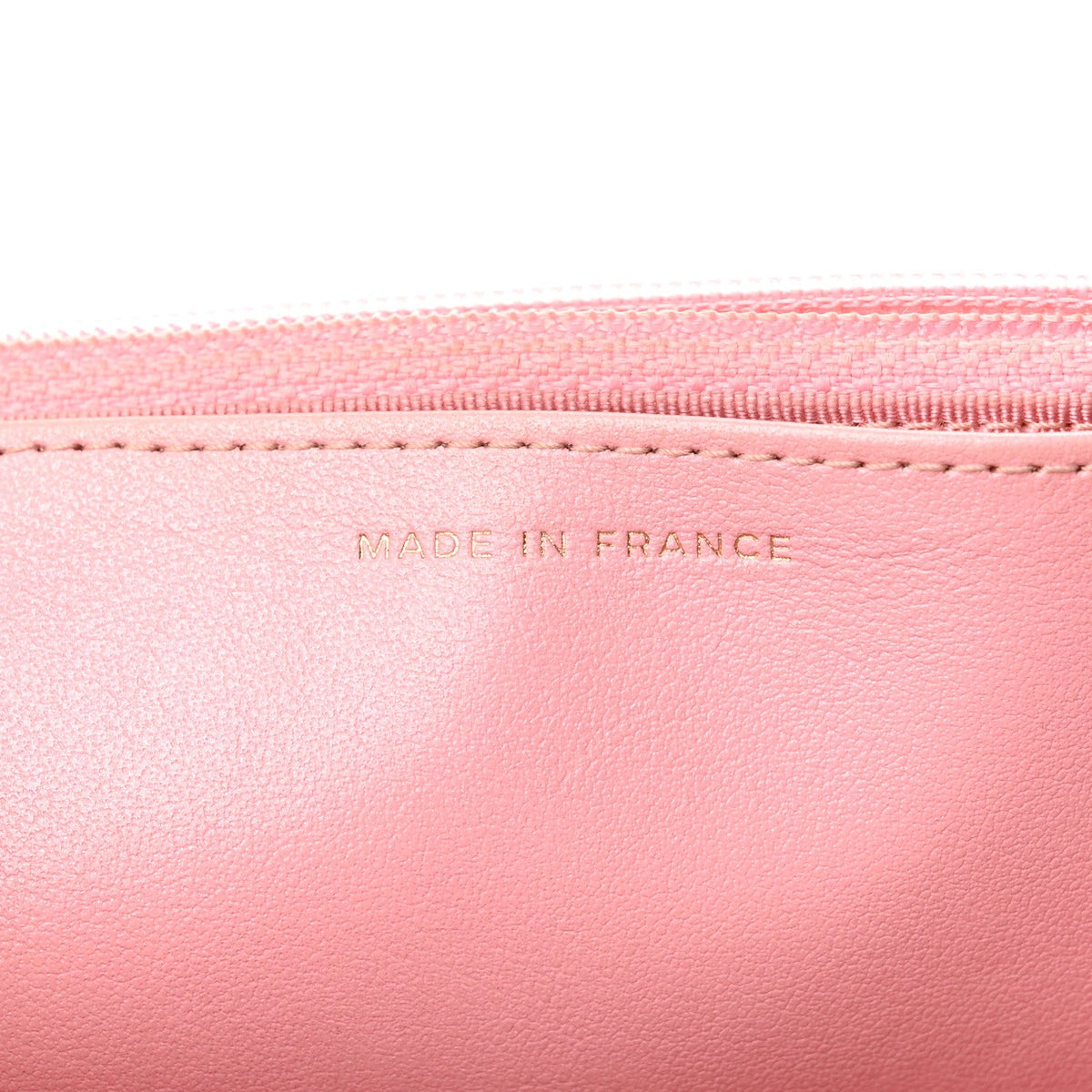 Iridescent Caviar Quilted Wallet on Chain WOC Rose Pink