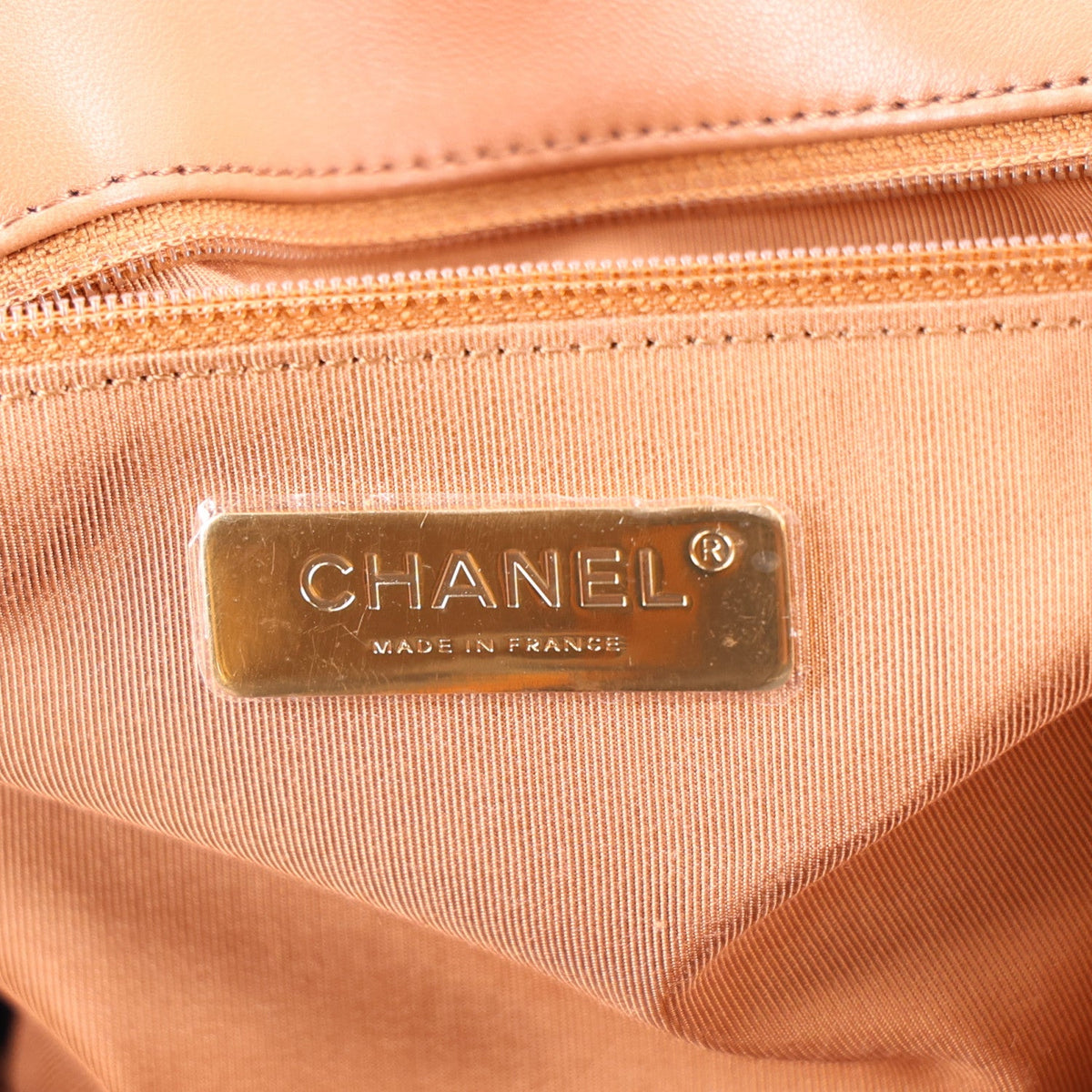 Lambskin Quilted Large Chanel 19 Flap Brown