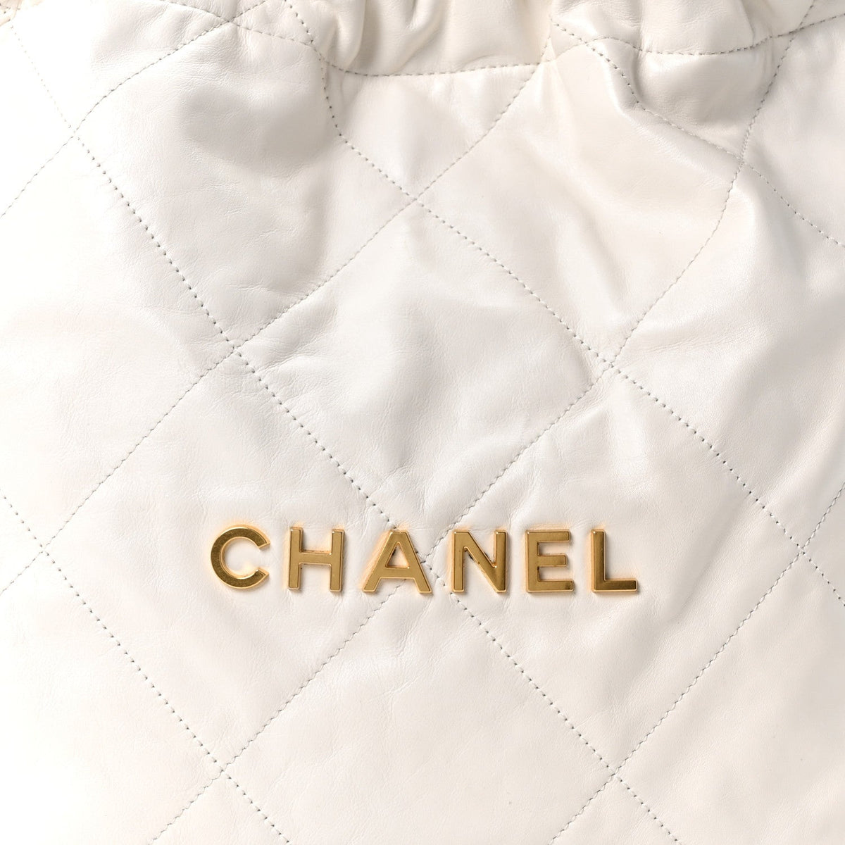 Shiny Calfskin Quilted Small Chanel 22 White