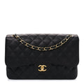 Caviar Quilted Jumbo Double Flap Black