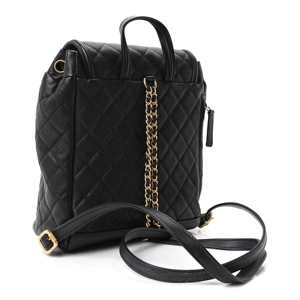 Caviar Quilted Filigree Backpack Black