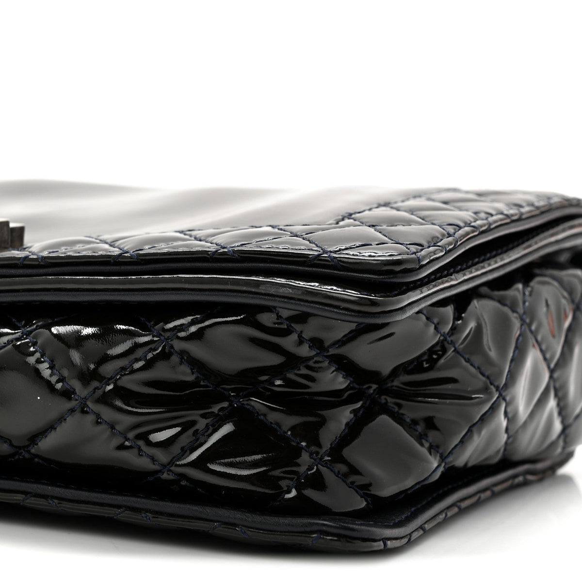 Patent New Medium Boy Reverso Flap Navy