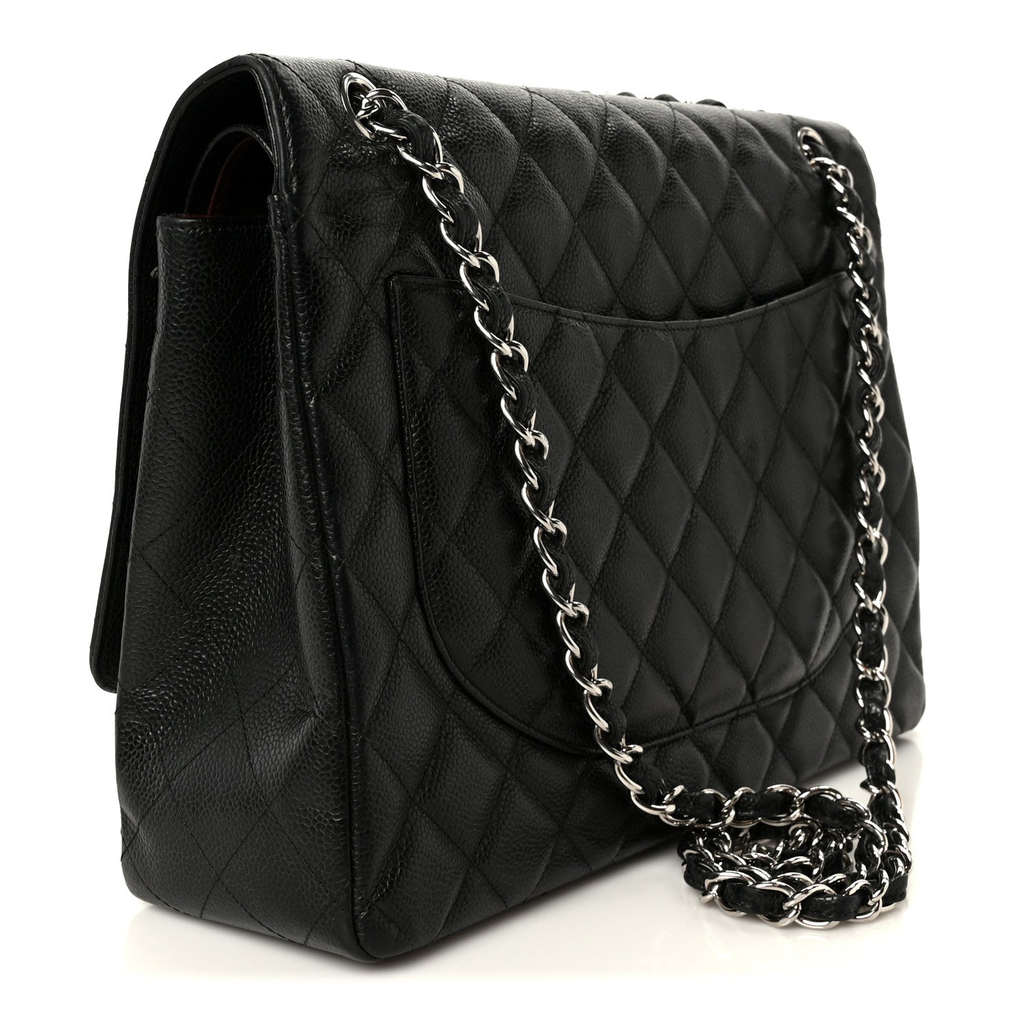 Caviar Quilted Maxi Double Flap Black