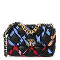 Lambskin Printed Fabric Medium Chanel 19 Flap Black Multicolor