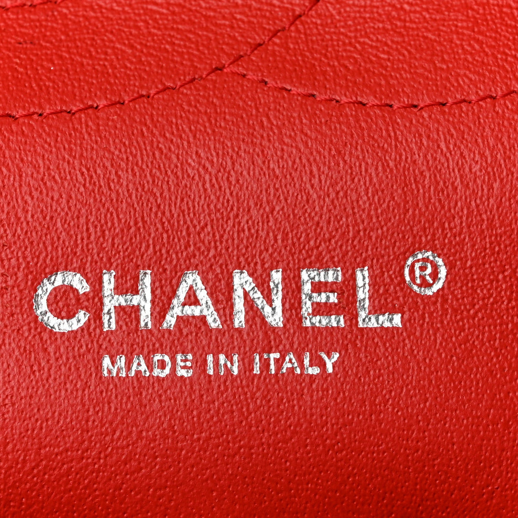 Lambskin Quilted Jumbo Double Flap Red