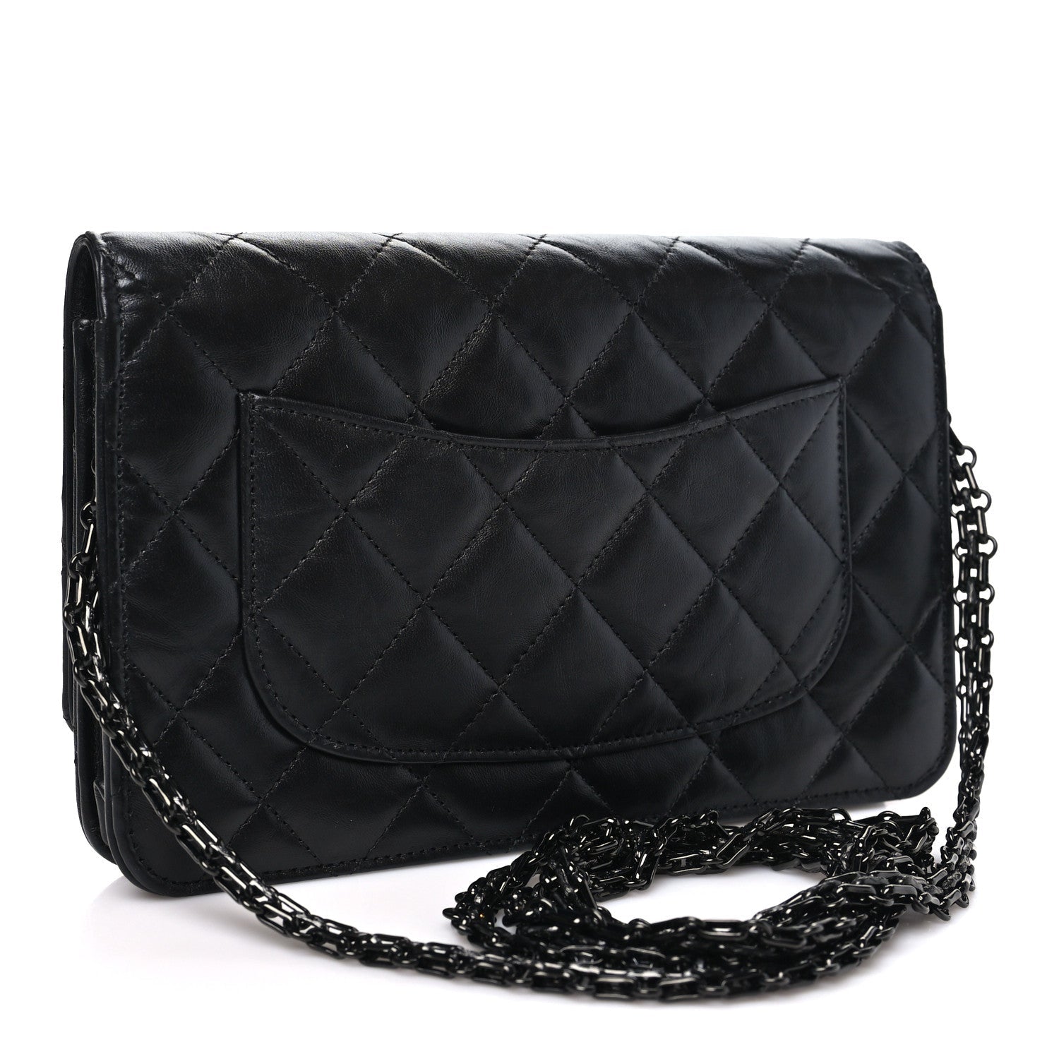 Aged Calfskin Quilted Reissue Wallet On Chain WOC So Black