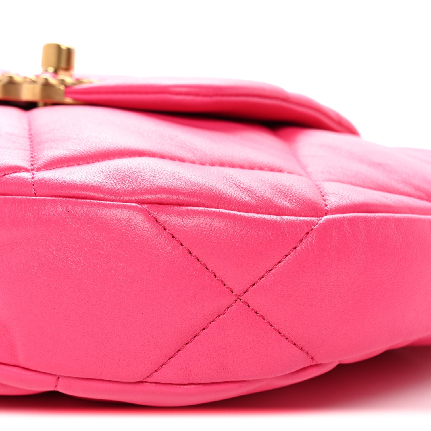 Lambskin Quilted Chanel 19 Hobo Fuchsia