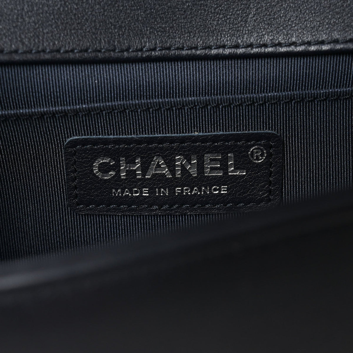 Lambskin Chevron Quilted Medium Boy Flap Black