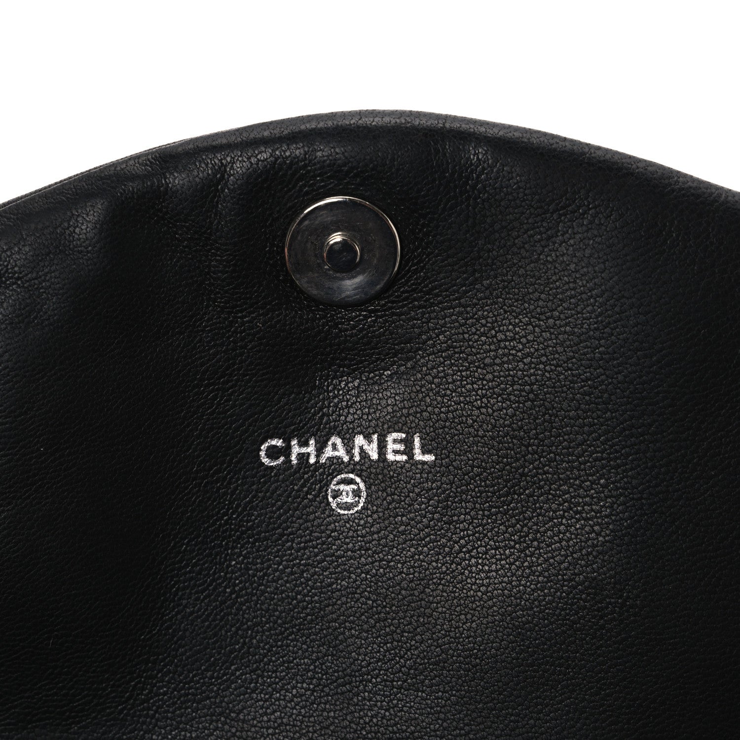 Lambskin Half Moon Wallet On Chain WOC Black