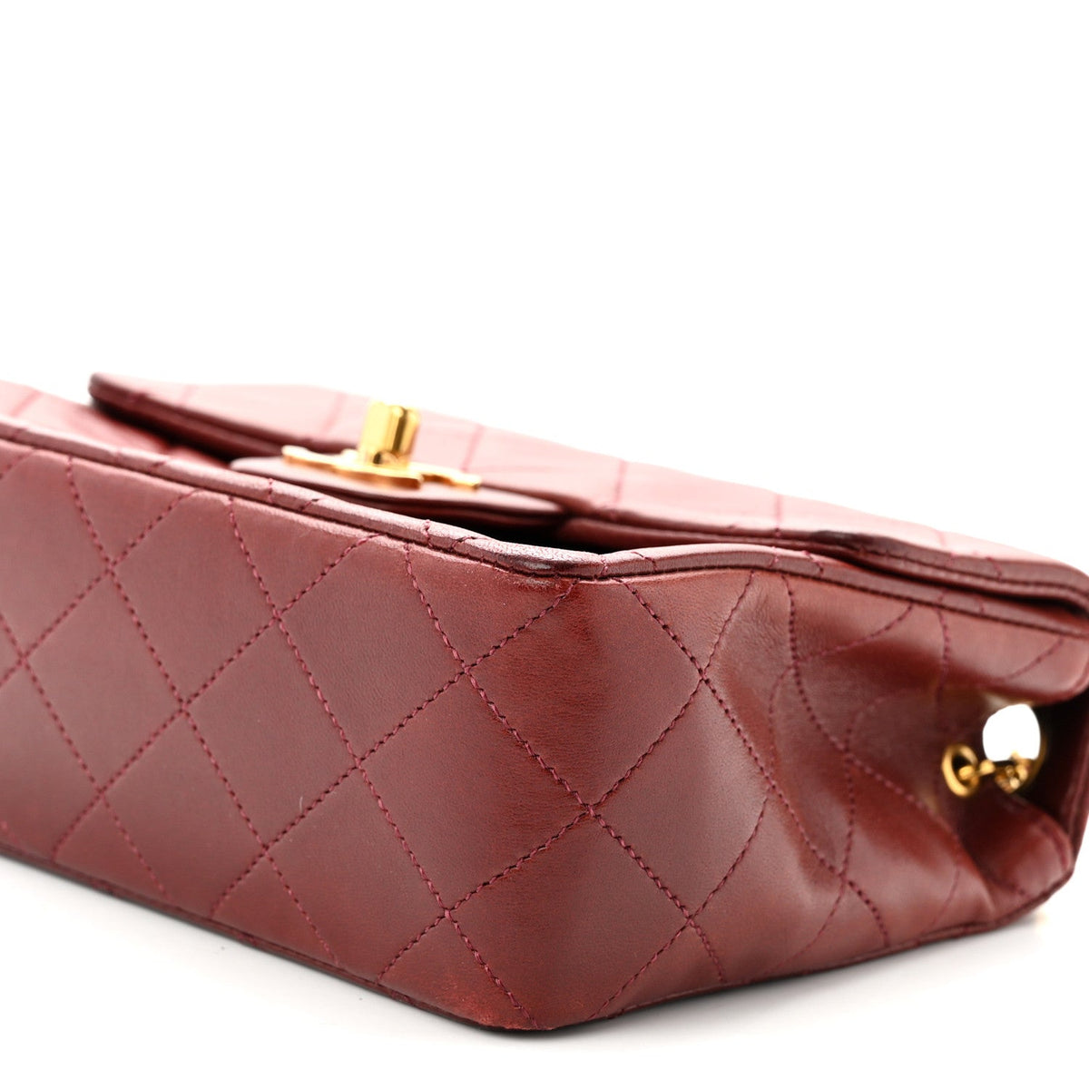 Lambskin Quilted Mini Square Flap Burgundy