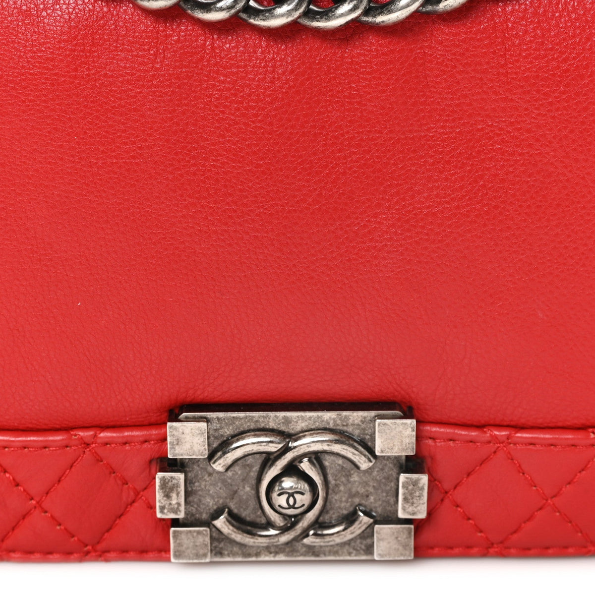Calfskin Medium Boy Reverso Flap Red