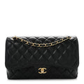 Caviar Quilted Jumbo Double Flap Black