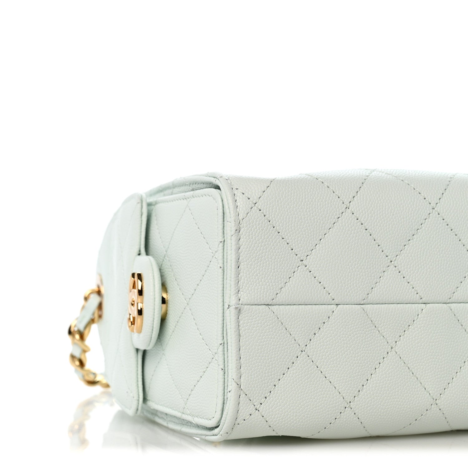 Caviar Quilted Mini Chanel 25 Handbag Light Green