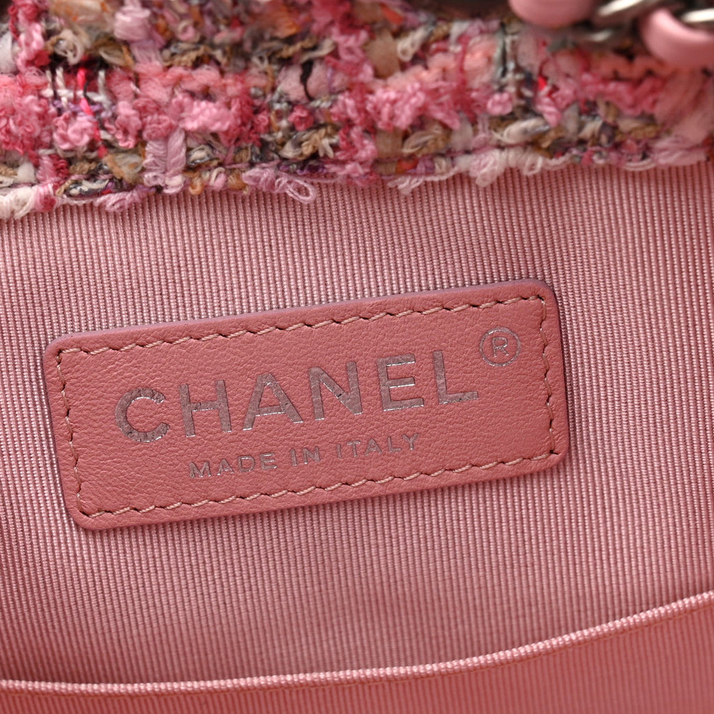 Tweed Calfskin Quilted Gabrielle Backpack Pink