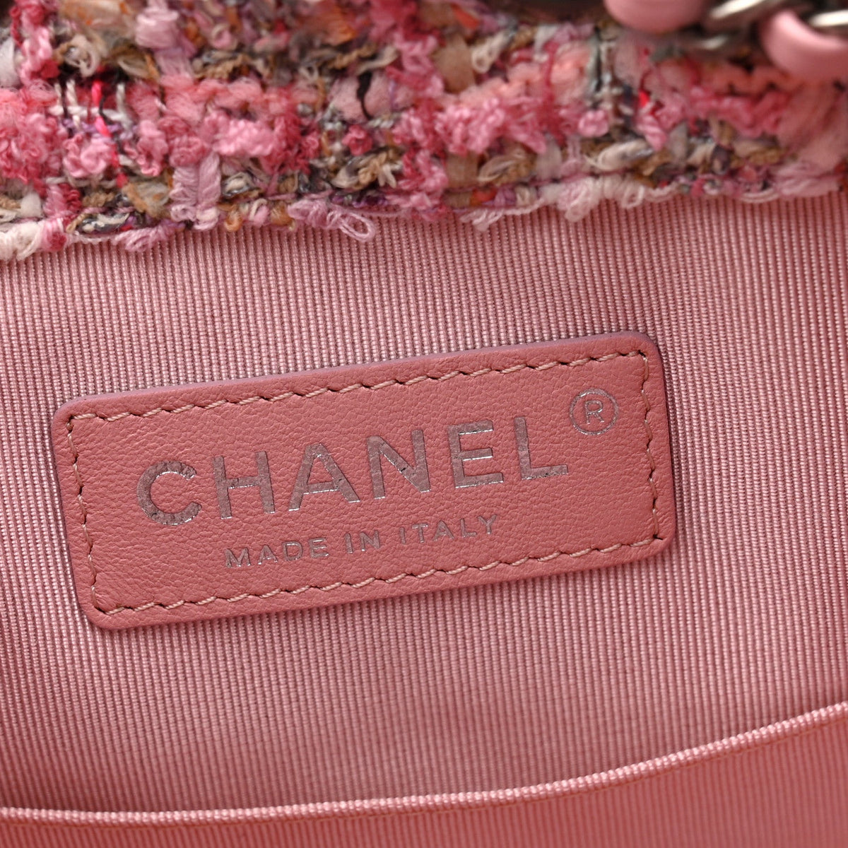Tweed Calfskin Quilted Gabrielle Backpack Pink