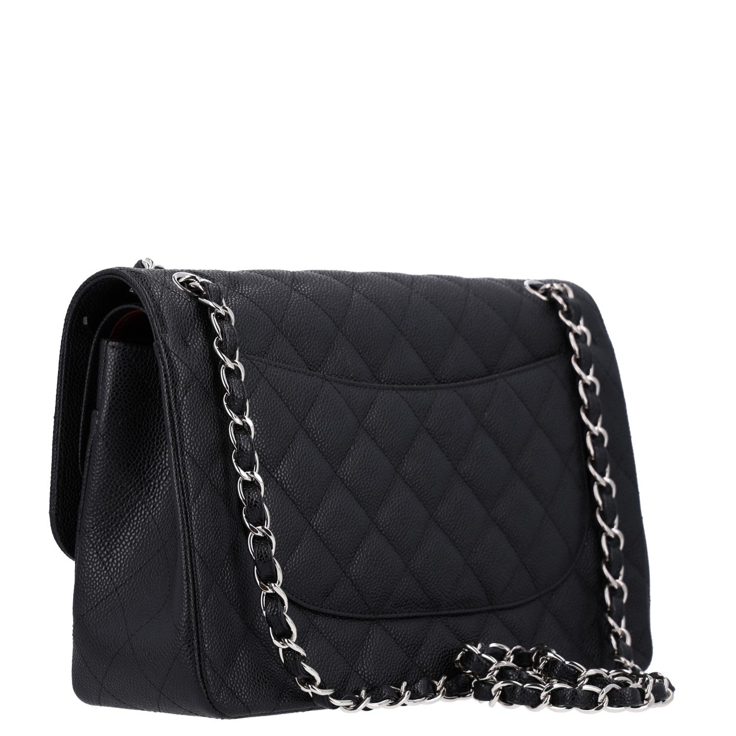 Caviar Quilted Jumbo Double Flap Black