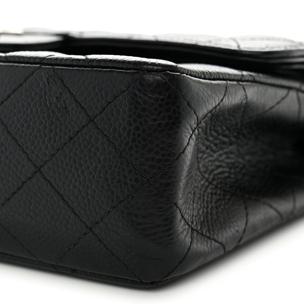 Caviar Quilted Small Double Flap Black