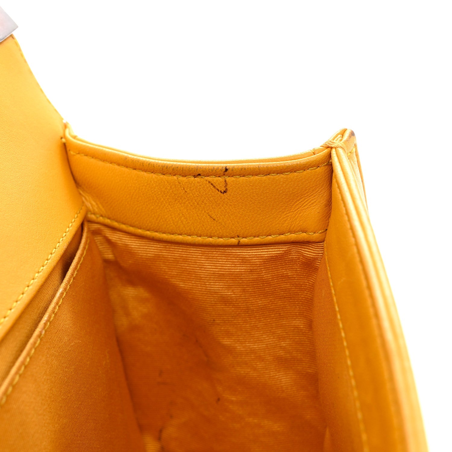 Lambskin Quilted Medium Boy Flap Yellow