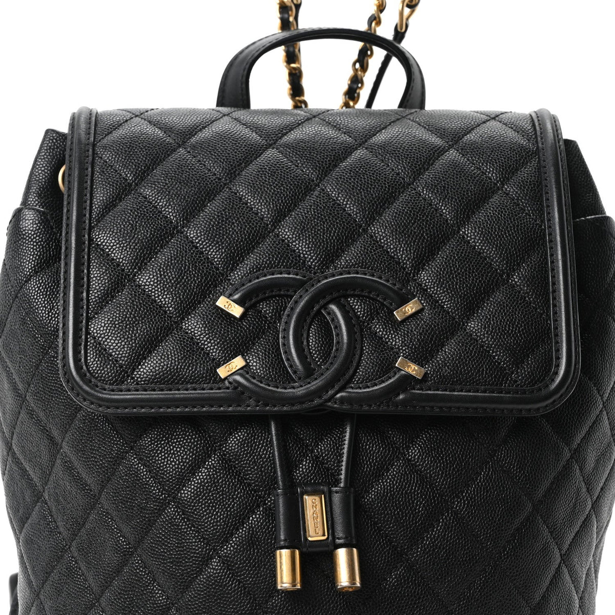 Caviar Quilted Filigree Backpack Black