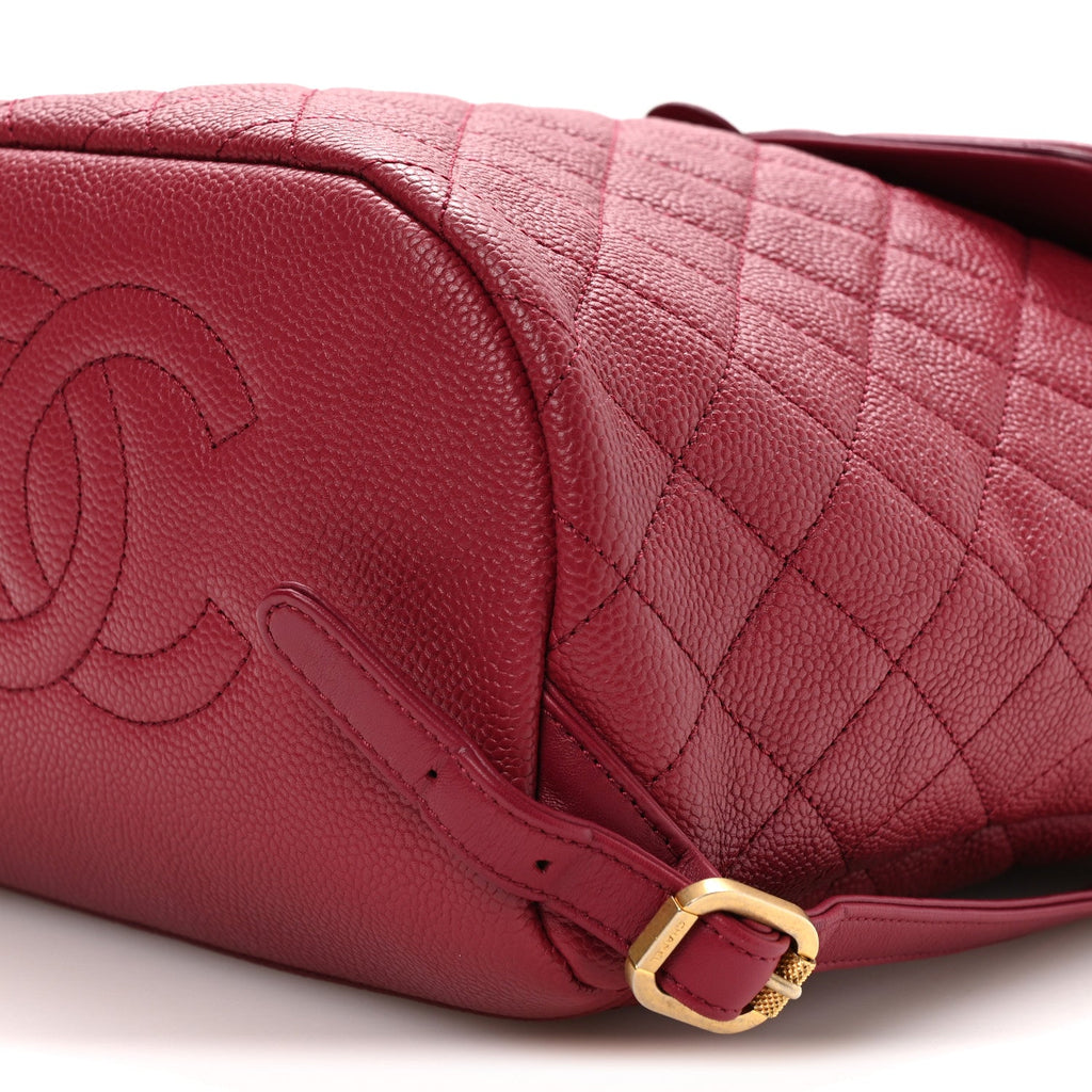 Caviar Quilted Filigree Backpack Dark Pink