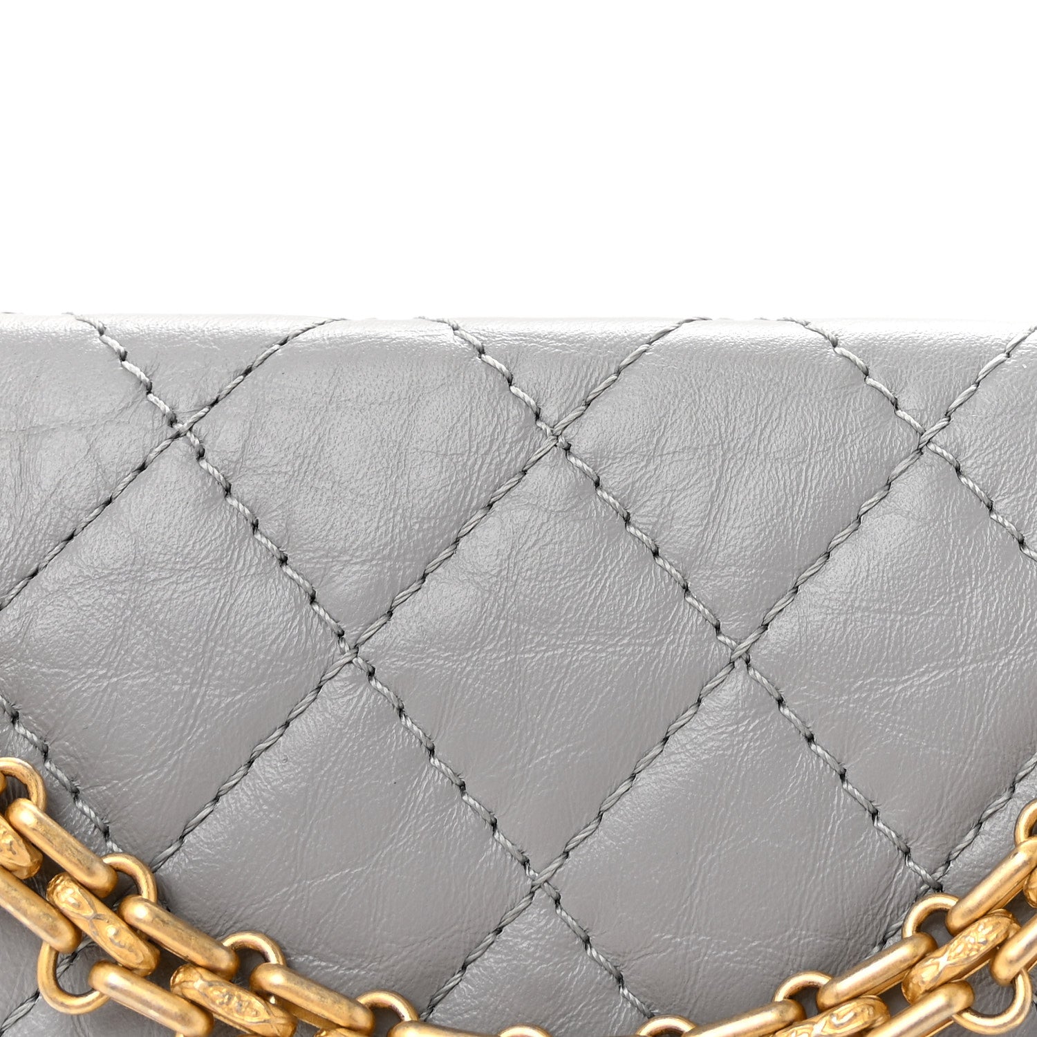 Aged Calfskin Quilted 2.55 Reissue Mini Flap Grey