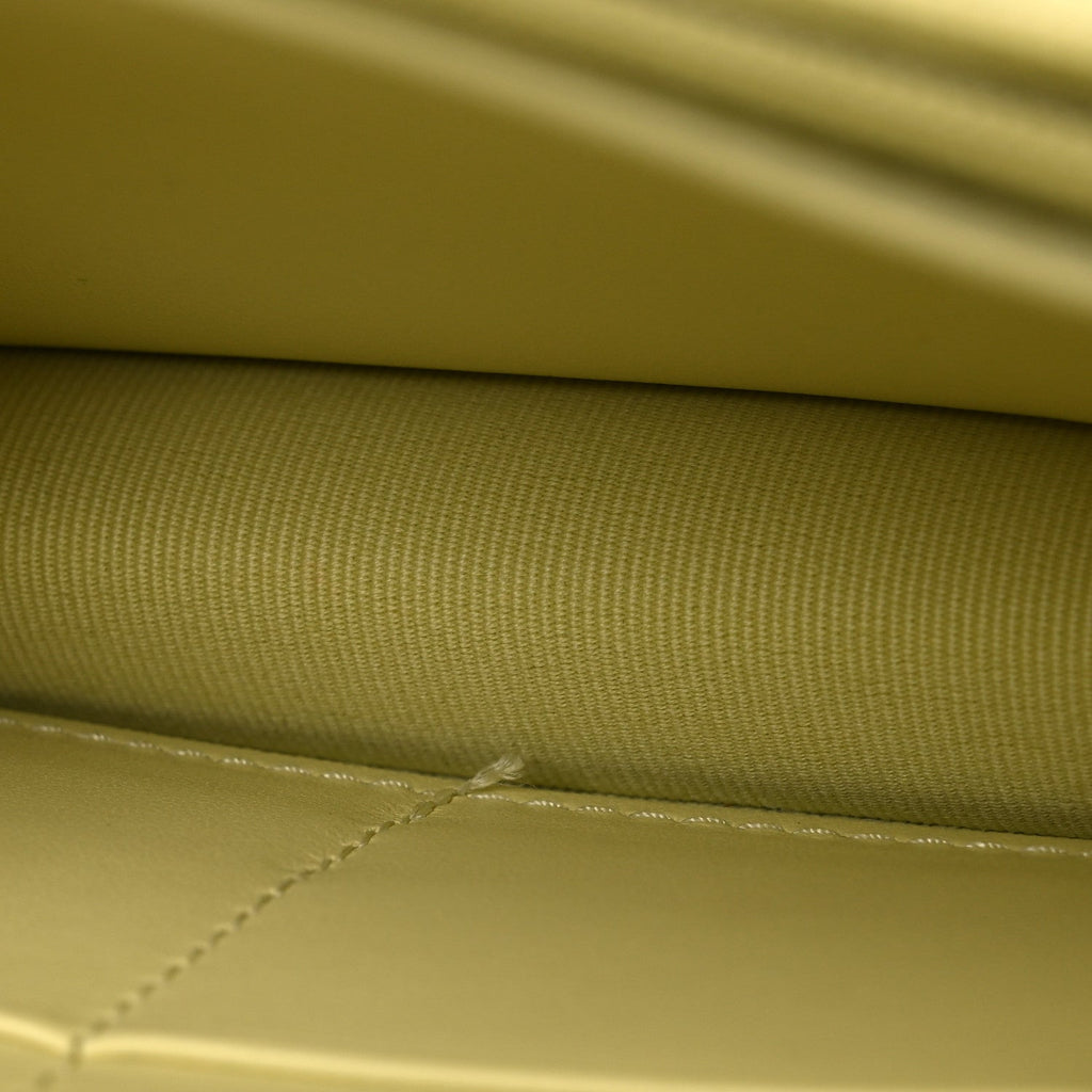 Calfskin Quilted Perfect Fit Wallet On Chain WOC Yellow