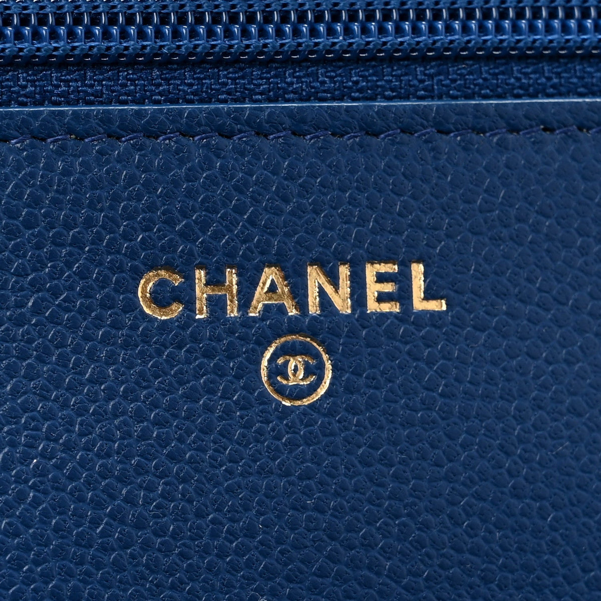 Caviar Quilted Boy Wallet On Chain WOC Dark Blue