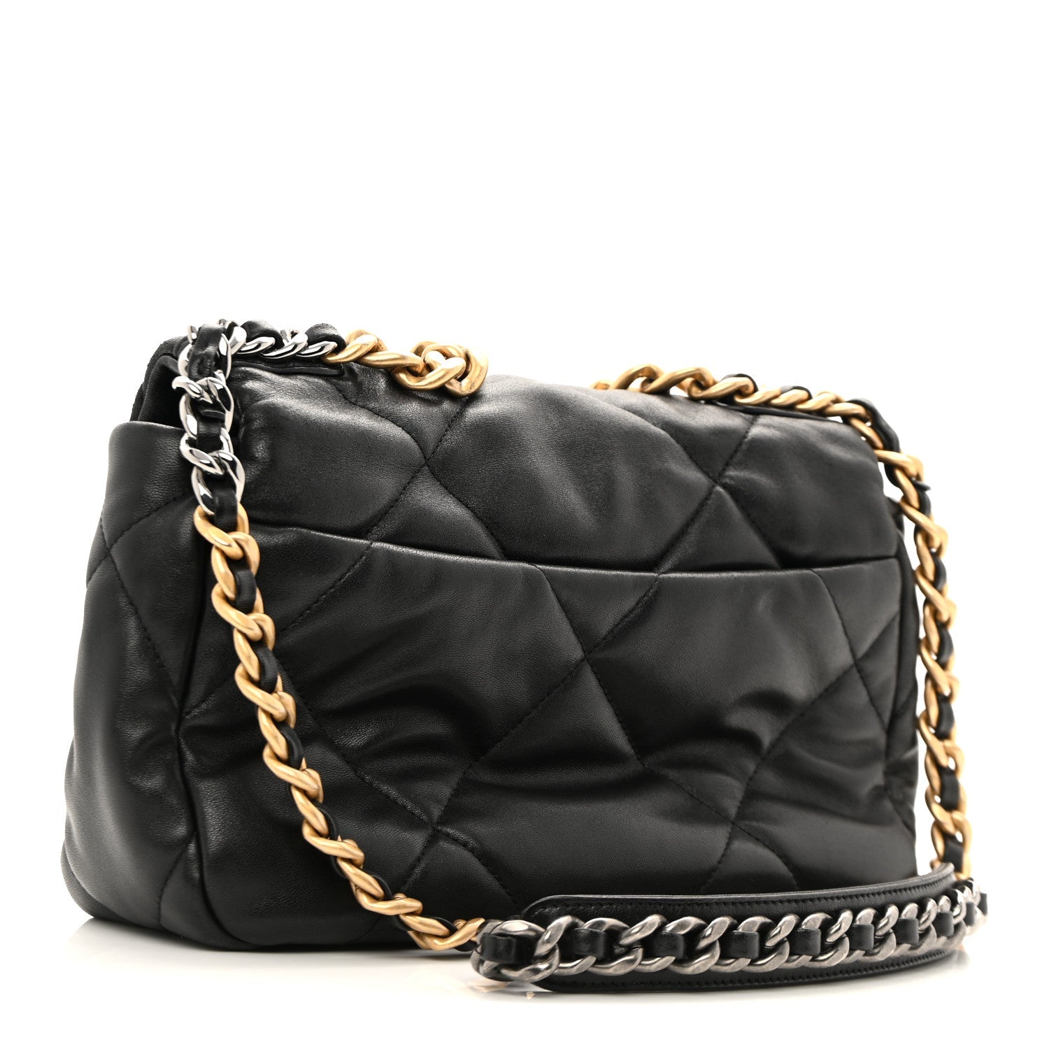 Lambskin Quilted Medium Chanel 19 Flap Black