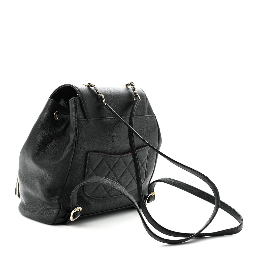 Caviar Quilted Business Affinity Backpack Black