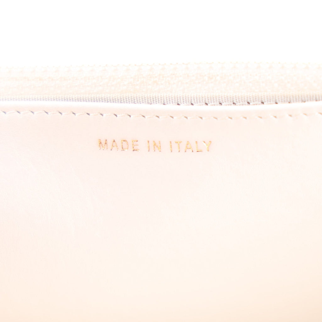 Calfskin Quilted Enchained Wallet On Chain WOC White