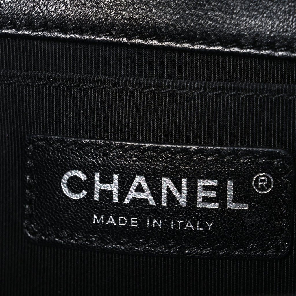 Lambskin Quilted Medium Boy Flap Black