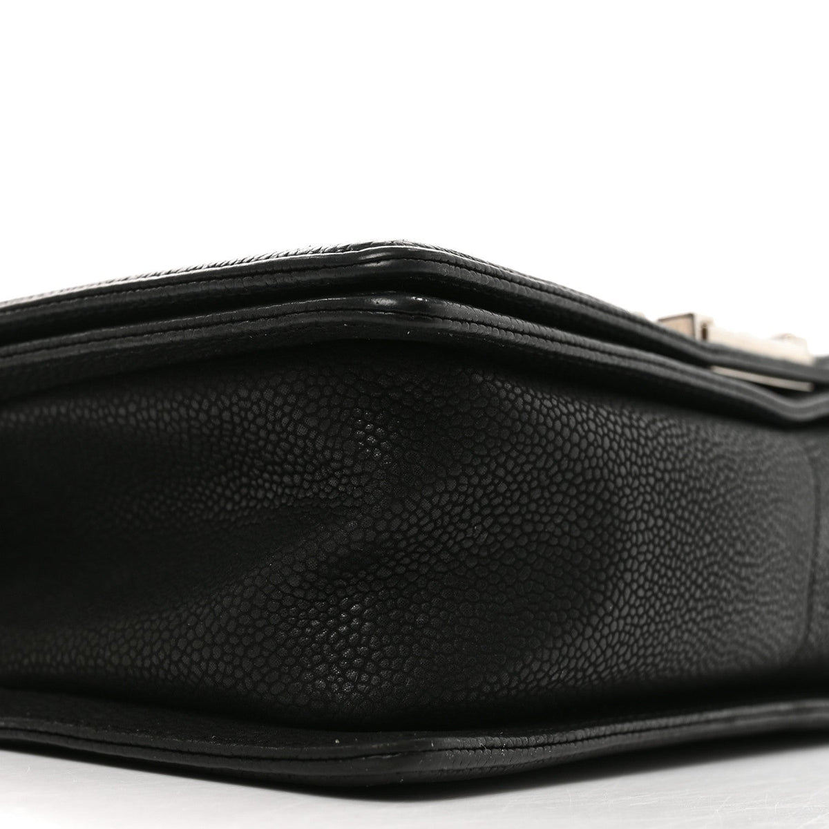 Iridescent Caviar Quilted Medium Boy Flap Black