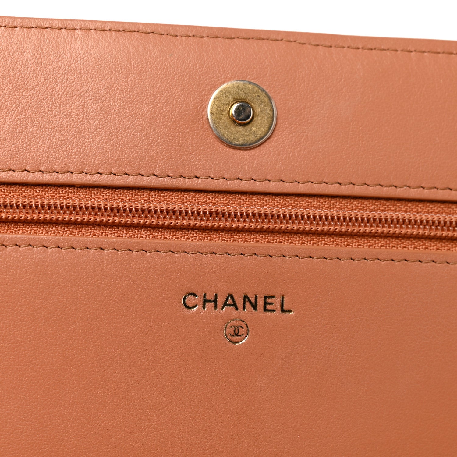 Lambskin Quilted Boy Wallet On Chain WOC Beige