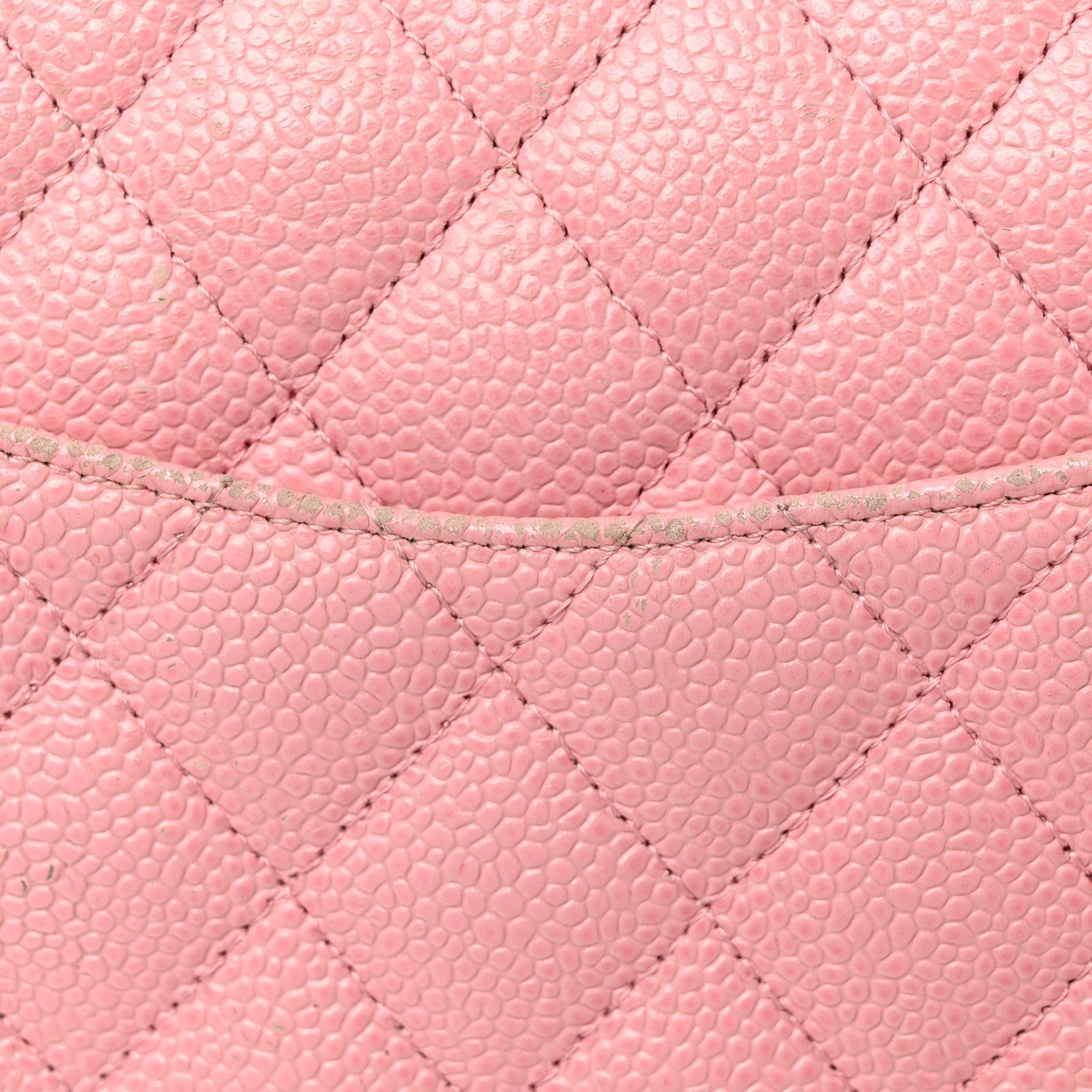 Caviar Quilted Medium Double Flap Light Pink