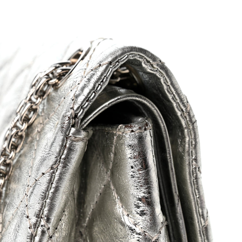 Metallic Aged Calfskin Quilted 2.55 Reissue 226 Flap Silver