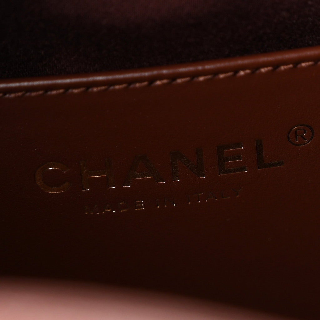 Caviar Quilted Small Chanel 25 Handbag Brown
