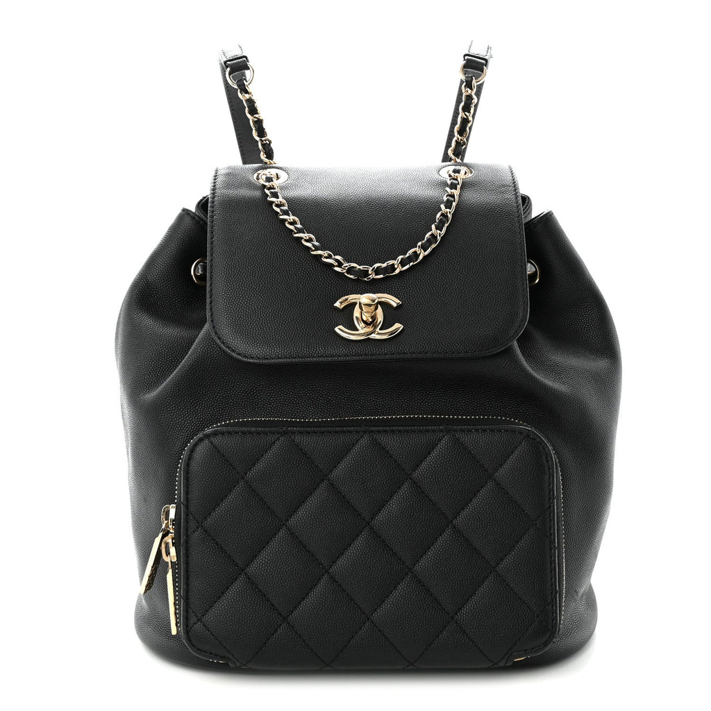 Caviar Quilted Business Affinity Backpack Black