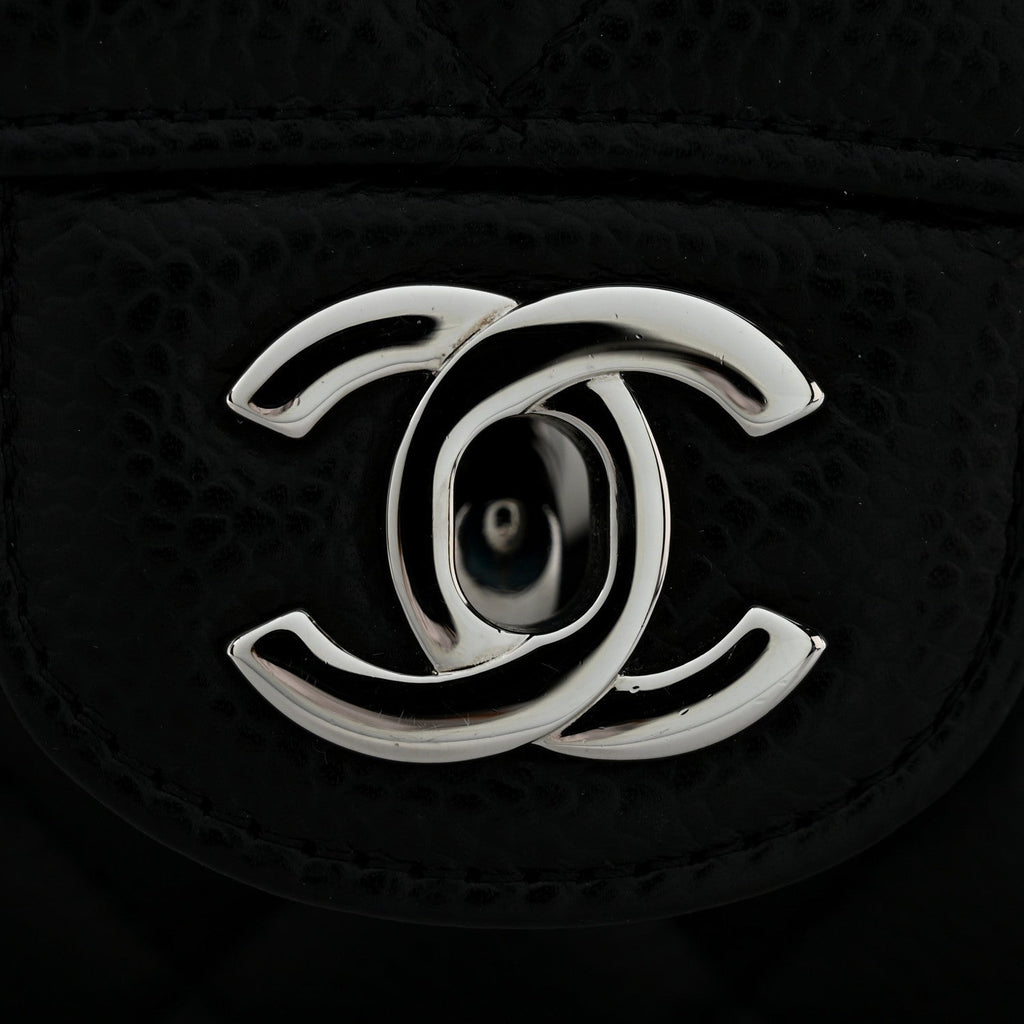 Caviar Quilted Small Double Flap Black