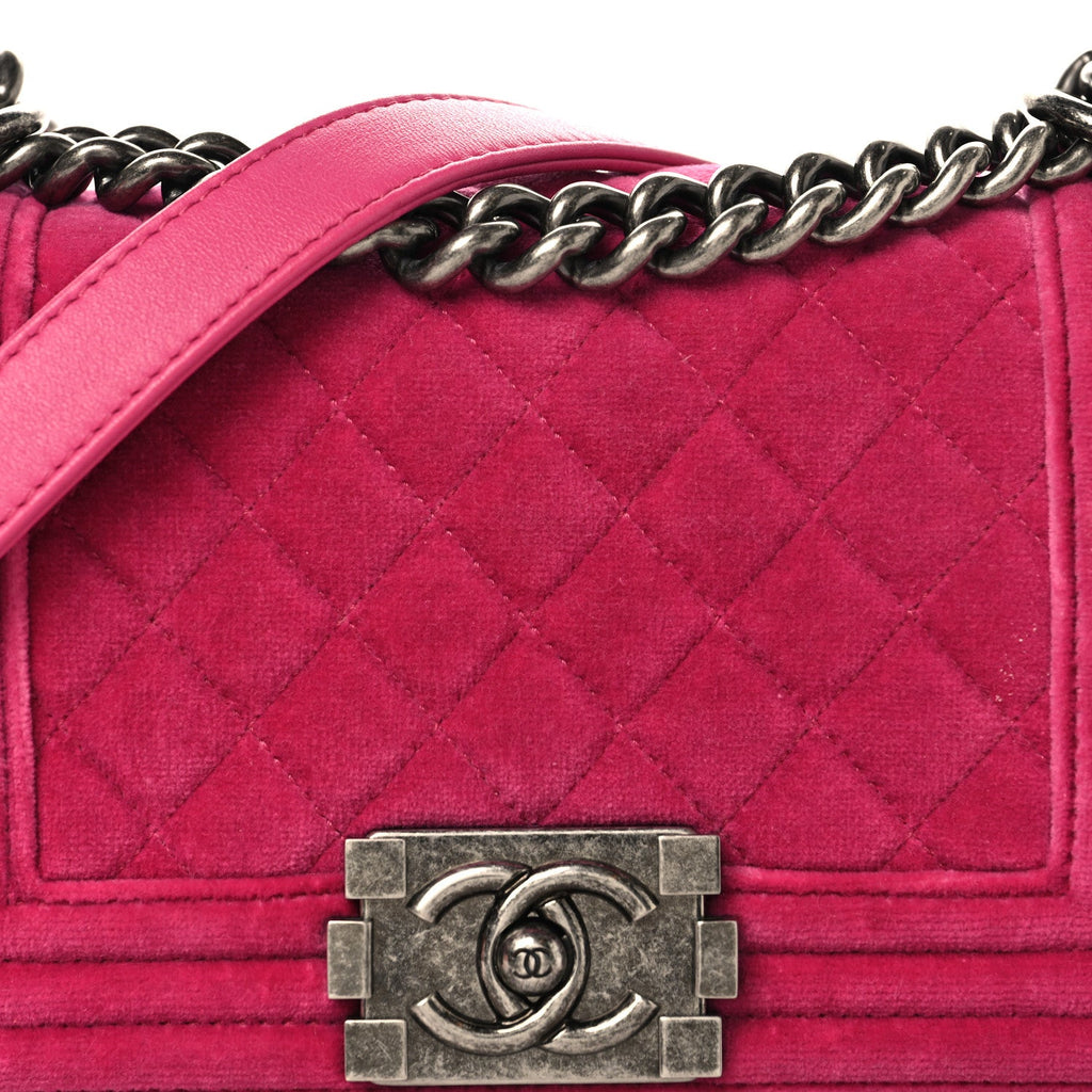 Velvet Quilted Small Boy Flap Pink