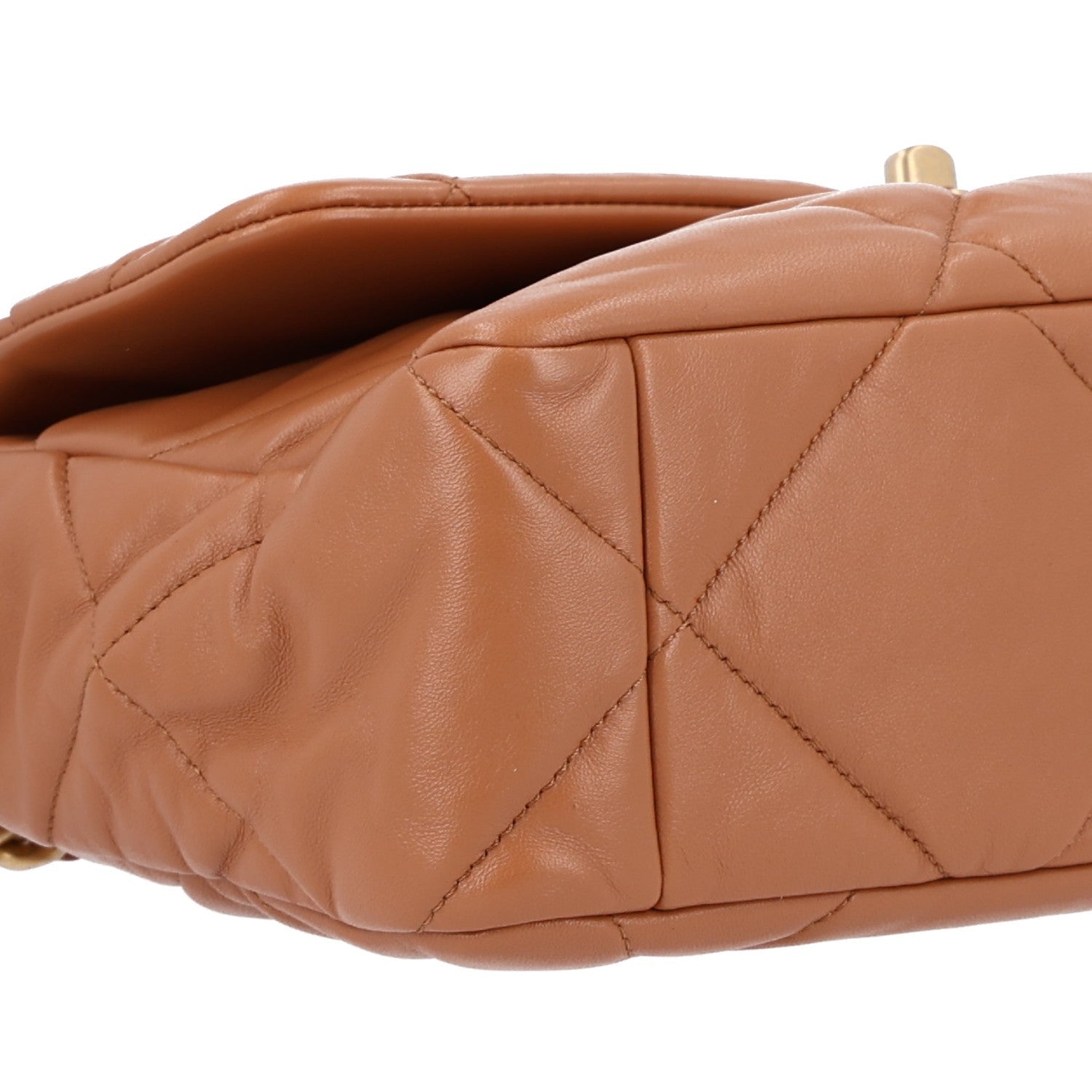 Lambskin Quilted Large Chanel 19 Flap Brown
