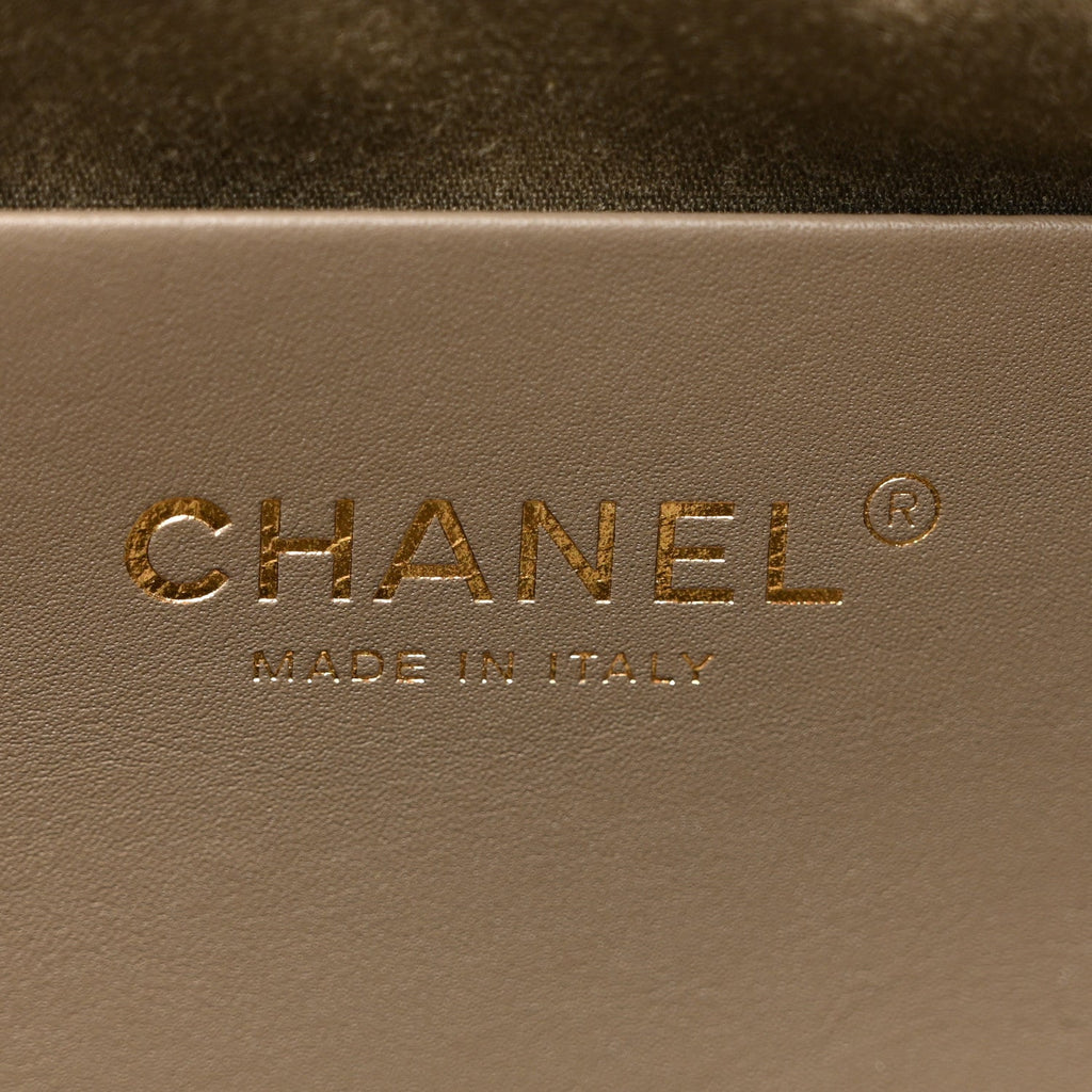Pony Hair Mini Chanel 25 Handbag Dark Khaki