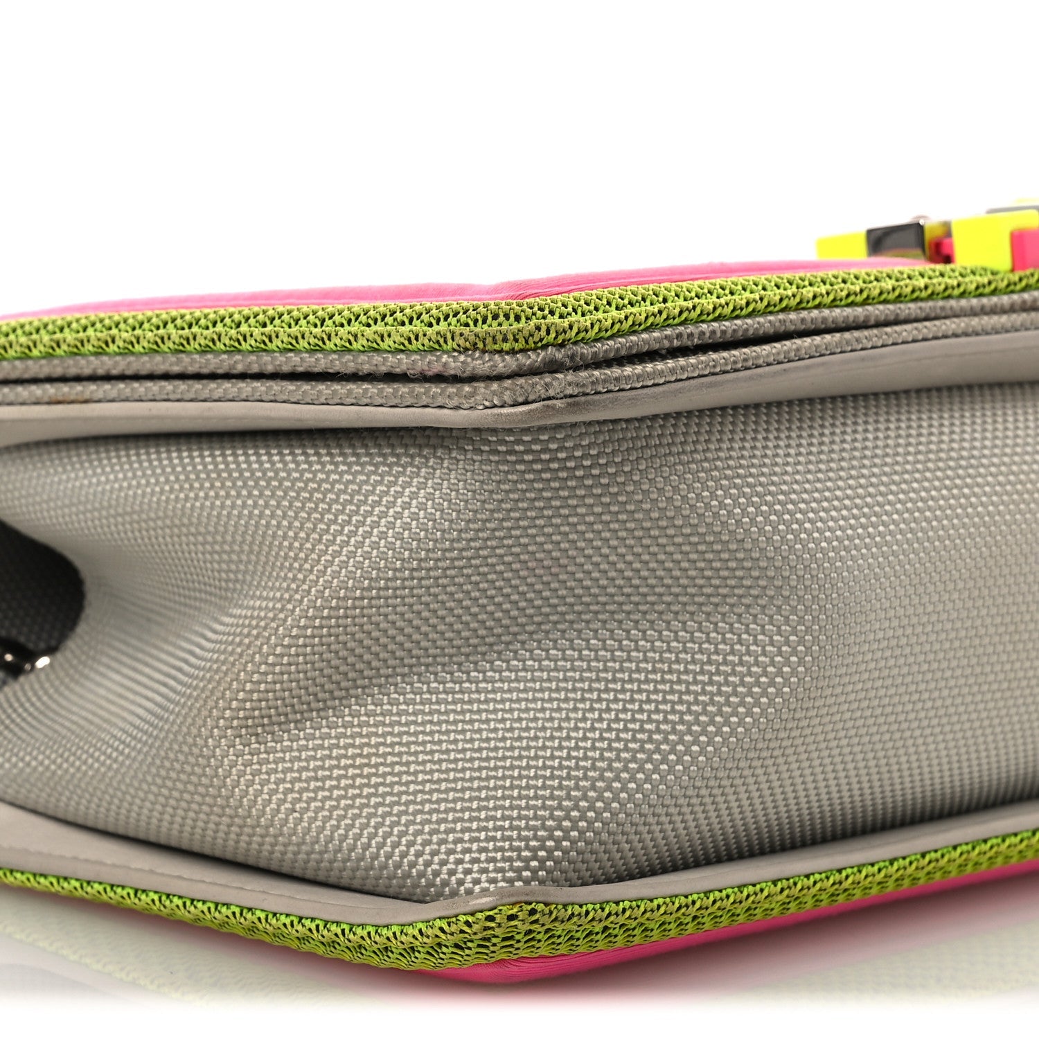 Canvas Quilted Medium Fluo Boy Flap Dark Grey Fuchsia Green