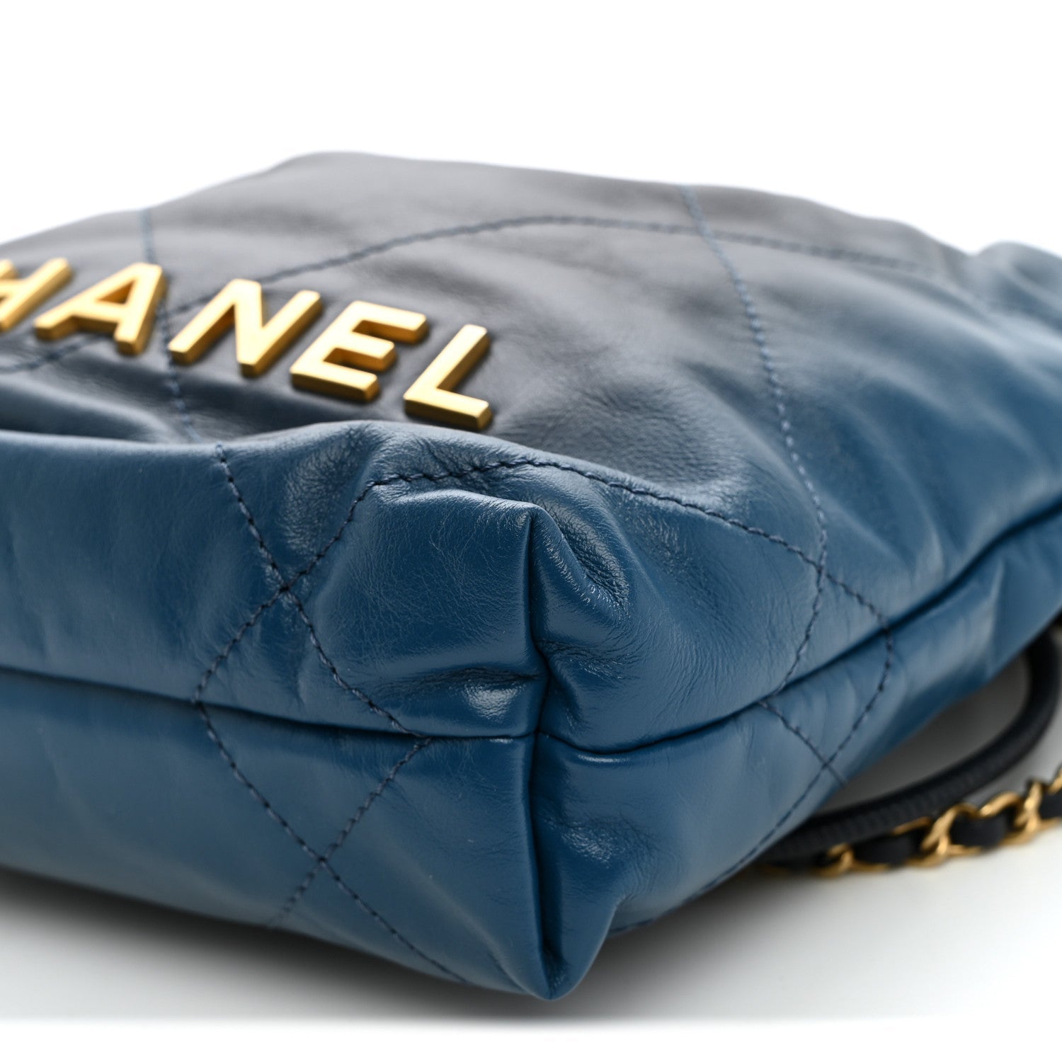Shaded Calfskin Quilted Mini Chanel 22 Blue Dark Blue