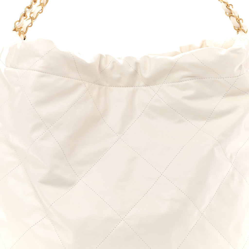 Calfskin Quilted Chanel 22 White
