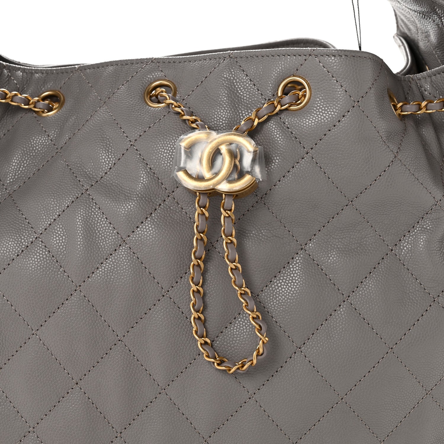 Caviar Quilted Medium Chanel 25 Handbag Dark Grey