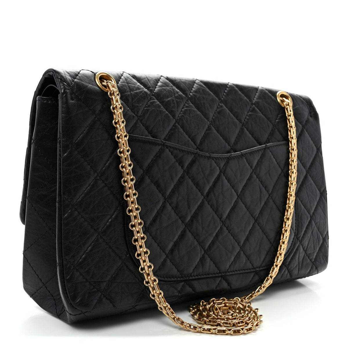 Aged Calfskin Quilted 2.55 Reissue 227 Flap Black